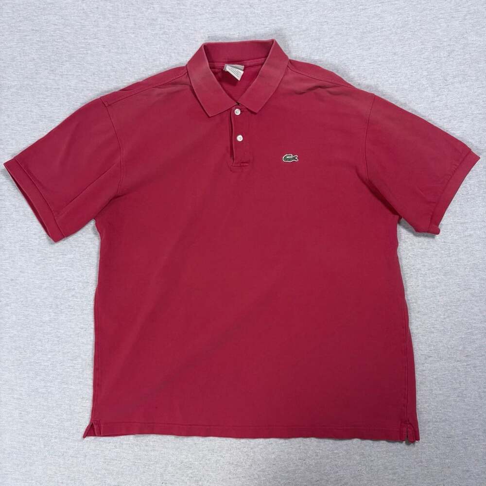 Lacoste Polo Shirt Size 8 Red Short Sleeve Cotton Pique Classic Fit